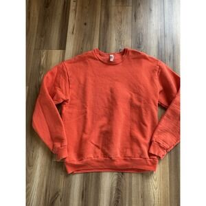 American Apparel Mason Fleece Collection Sz Medium Orange Crewneck Sweatshirt